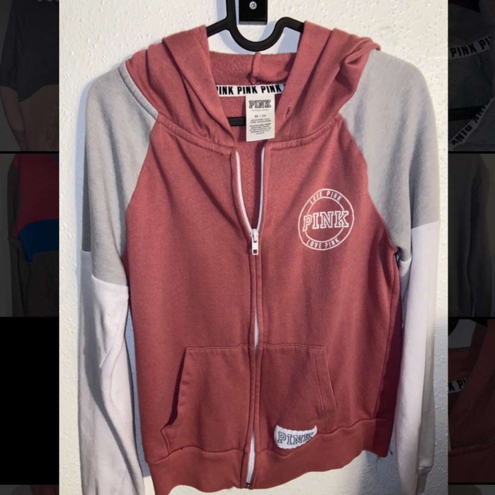PINK ZIP UP SWEATER
